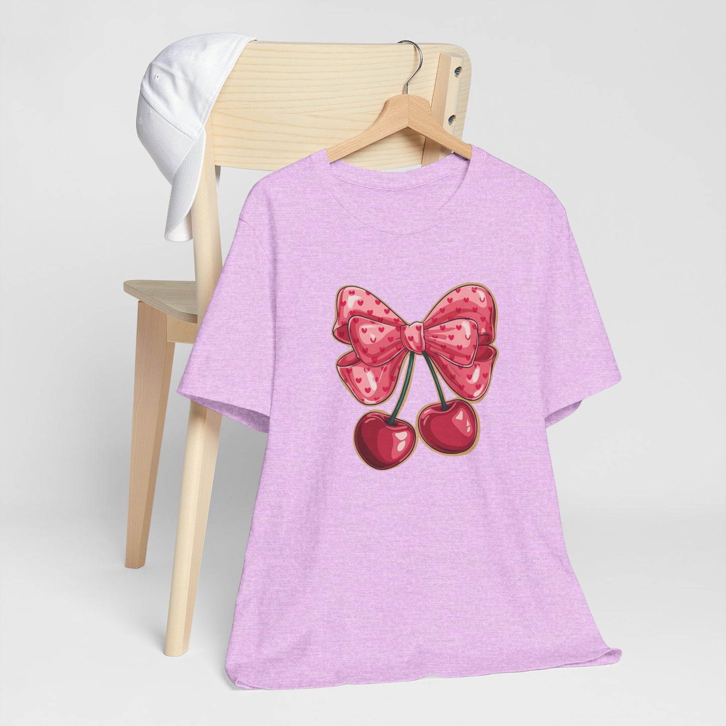 Cherry Bow Tee — Cute Pink Cherry Graphic T-Shirt