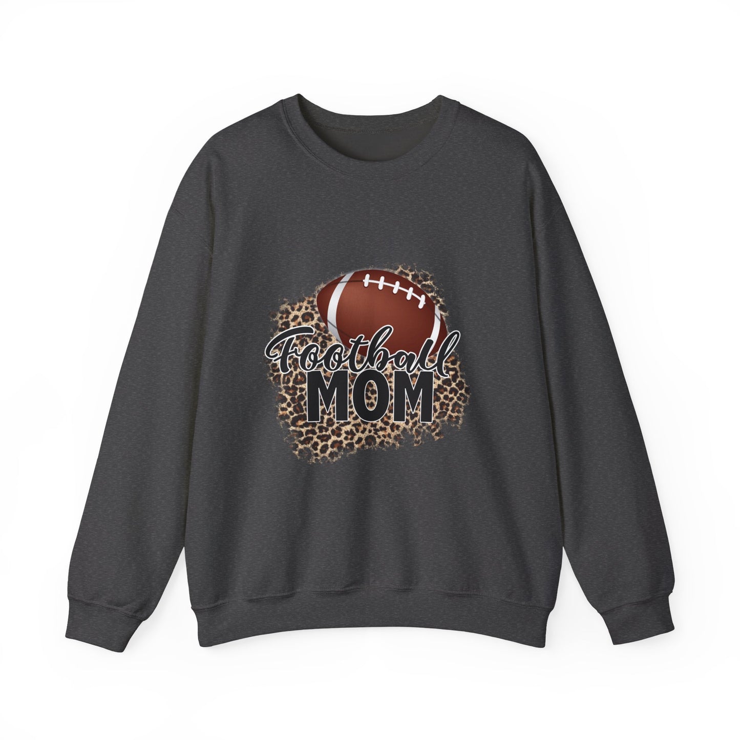 Football Mom Leopard Print Crewneck Sweatshirt