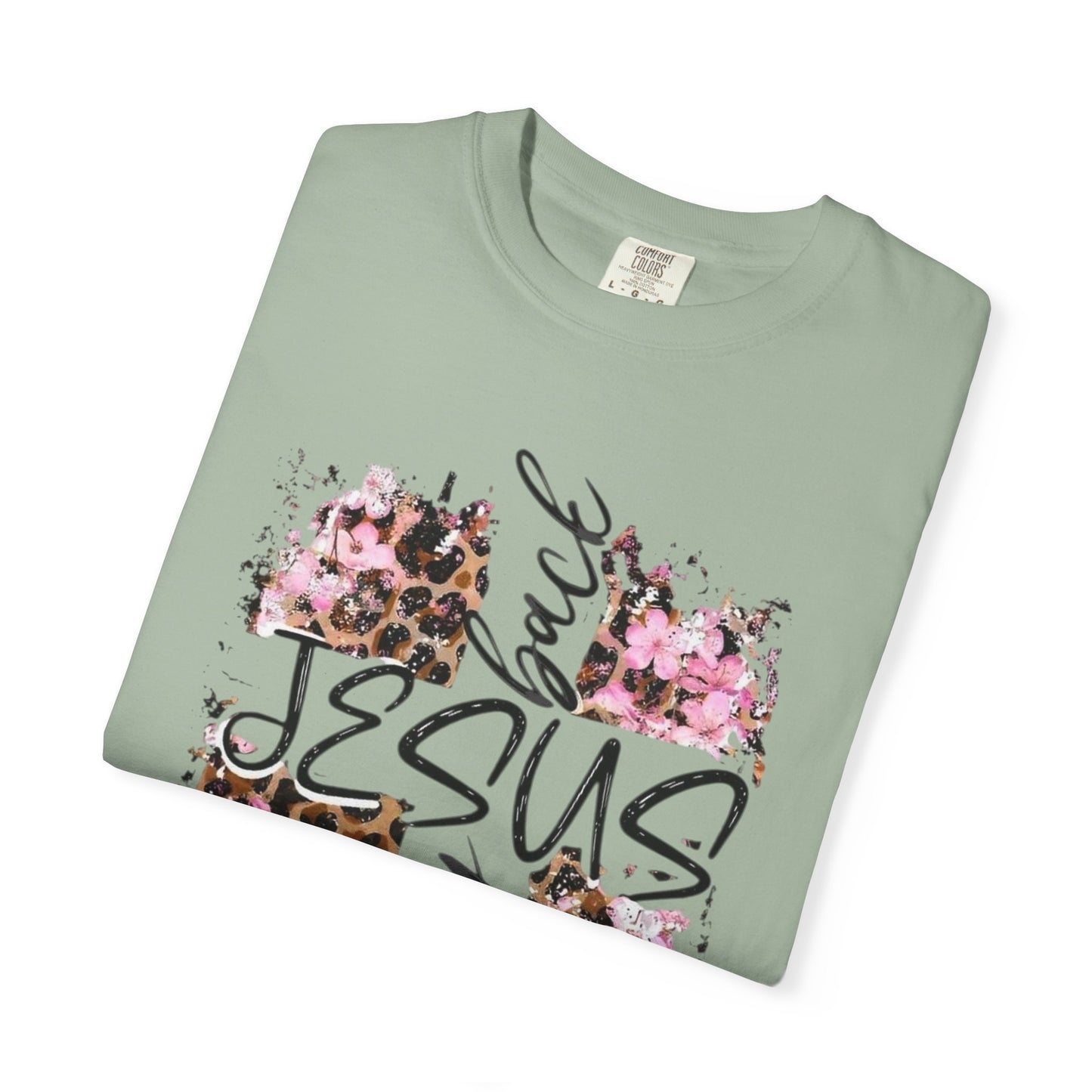 Jesus Has My Back T-Shirt | Leopard Floral Cross Christian Faith Tee