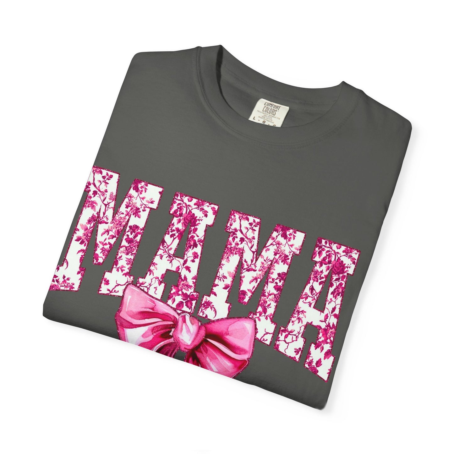 Mama Floral Bow T-Shirt — Mother's Day Pink Ribbon Tee