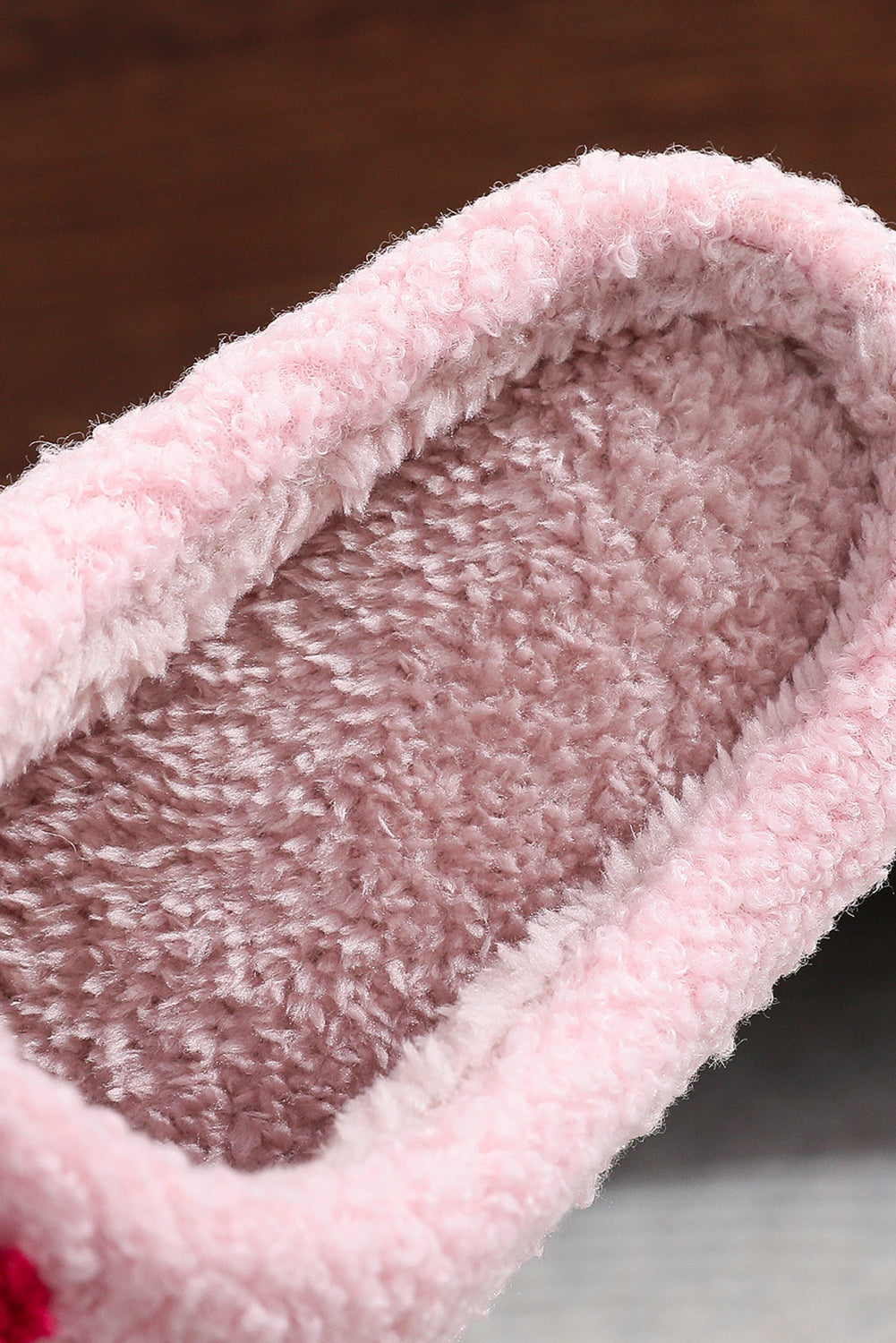 Pink XO XO Glitter Trim Letter Patched Plush House Slippers